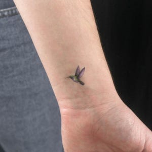 Tijdelijke tattoo aquarel kolibrie (set van 3)