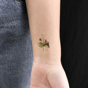 Small Wild Strawberries By Ann Lilya Temporary Tattoo (Set of 3)