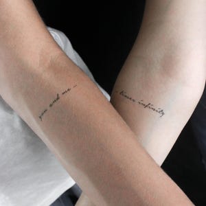 Tatuagem temporária You And Me Times Infinity (conjunto de 3 + 3)
