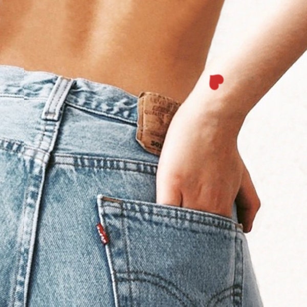 Red Heart Tattoo Etsy