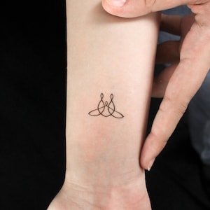 Kleine Familie Drei Einheit Symbol temporäres Tattoo (3er Set)