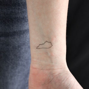 Tatouage temporaire avec contour de la carte du Kentucky (lot de 3)