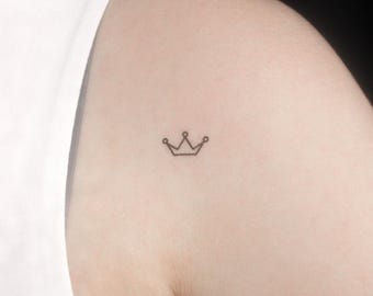 Minimalist Crown Temporary Tattoo (Set of 3)