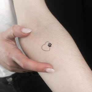Heart and Paw Temporary Tattoo (Set of 3)