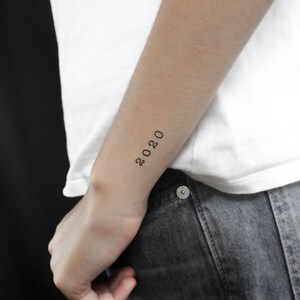 2020 Birth Year Temporary Tattoo (Set of 3)