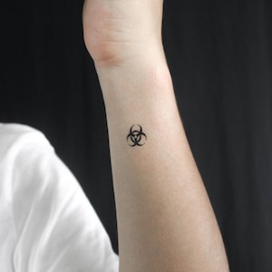 Biohazard Symbol Temporary Tattoo (Set of 3)