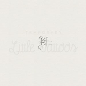 Gothic Style N Letter Temporary Tattoo (Set of 3)