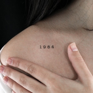 1984 Birth Year Temporary Tattoo (Set of 3)