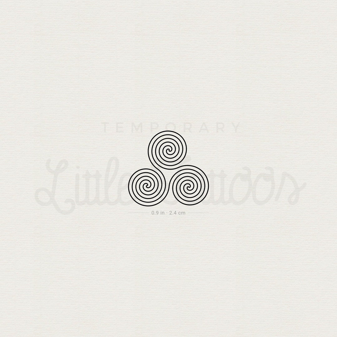 Triple Spiral Symbol Temporary Tattoo set of 3 - Etsy Australia