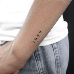 1977 Birth Year Temporary Tattoo (Set of 3)