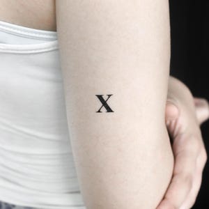 Uppercase X Letter Temporary Tattoo (Set of 3)