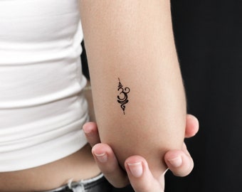 Symbol sanskrycki na symbol oddechu, tymczasowy tatuaż (zestaw 3 sztuk)