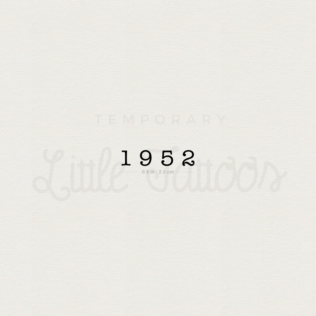 1952 Birth Year Temporary Tattoo set of 3 Etsy
