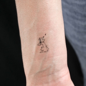 Großbritannien Landkarte temporäres Tattoo (3er Set)