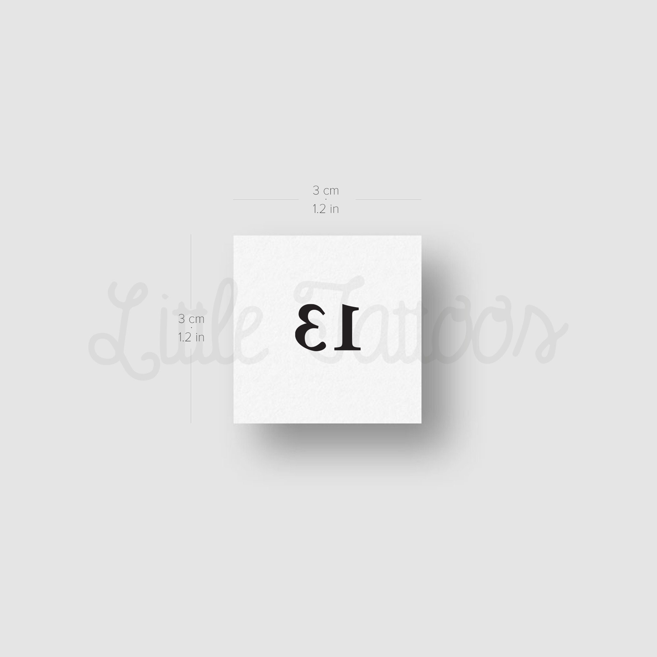 Number 13 Temporary Tattoo Set Of 3 Etsy