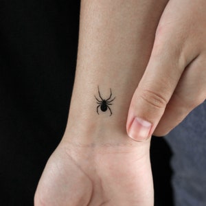 Little Black Spider Temporary Tattoo (Set of 3)