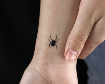 Little Black Spider Temporary Tattoo (Set of 3)