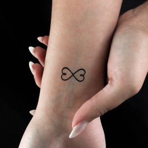 Double Heart Infinity Symbol Temporary Tattoo (Set of 3)