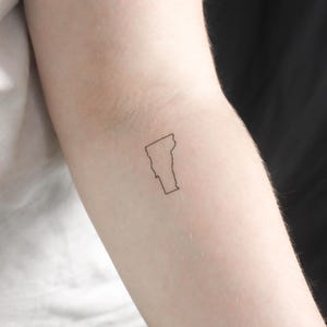 Vermont Karte Umriss temporäres Tattoo (3er Set)