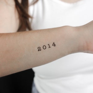 2014 Birth Year Temporary Tattoo (Set of 3)