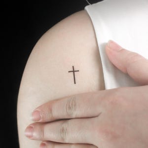Minimalist Little Cross Temporary Tattoo (Set of 3)