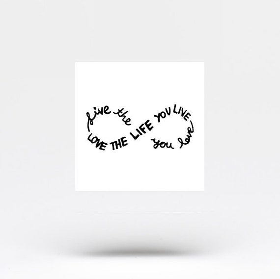 Live The Life You Love Infinity Temporary Tattoo Set Of 3 Etsy Australia