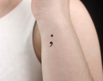 Small Semicolon Temporary Tattoo (Set of 3)