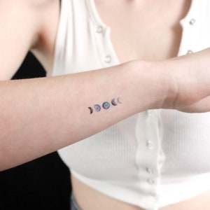 Piccole fasi lunari di Ann Lilya tatuaggio temporaneo (set di 3)