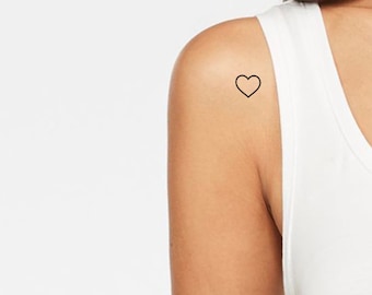 Heart Outline Temporary Tattoo (Set of 3)