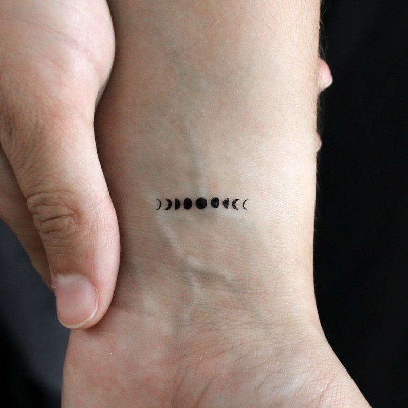 Tiny Moon Phases Temporary Tattoo (set of 3) - Etsy