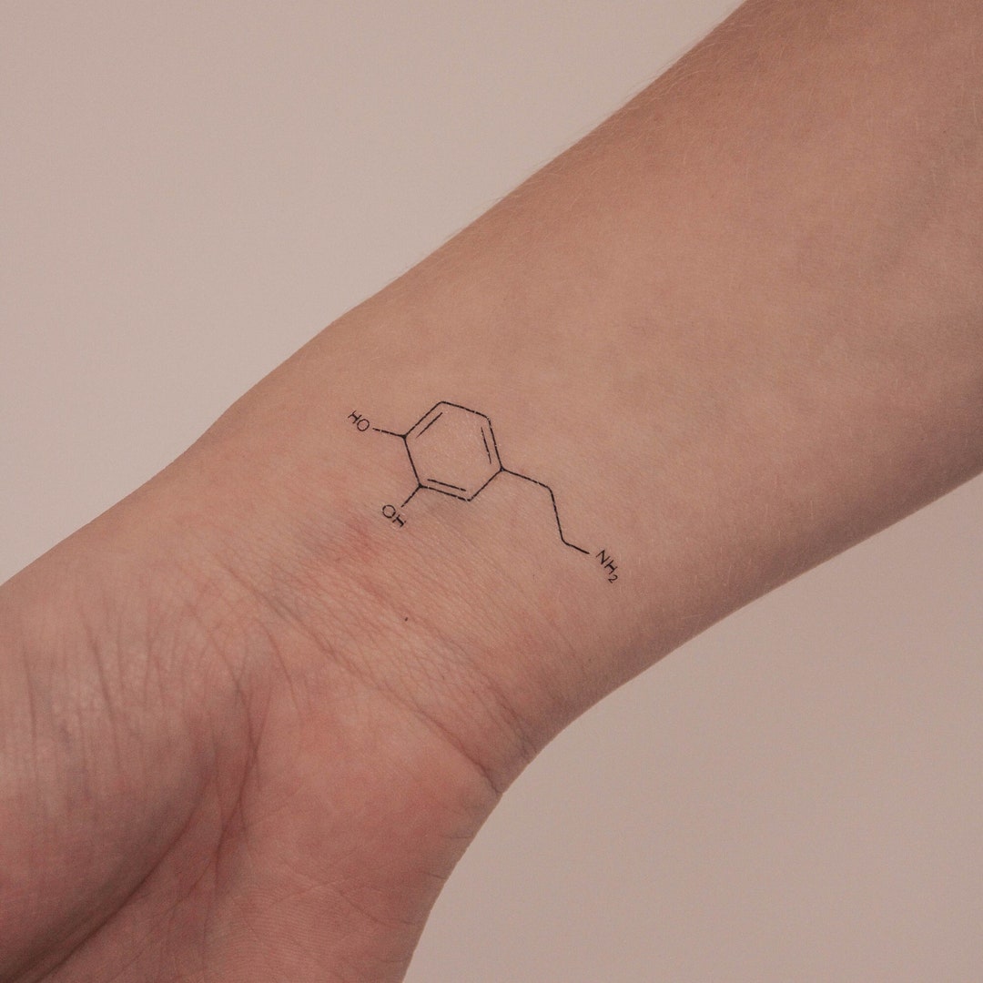Dopamine Chemical Structure Temporary Tattoo set of 3 - Etsy
