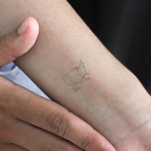 USA Landkarte temporäres Tattoo (3er Set)
