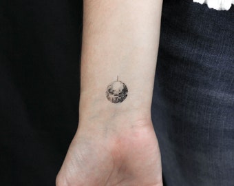 Tatuaje temporal de bola de discoteca (juego de 3)