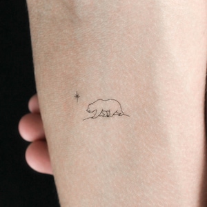 Tatuaggio temporaneo dell'orso della California (set di 3)