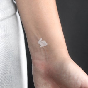 Tatuaggio Temporaneo Coniglio Bianco (Set di 3)