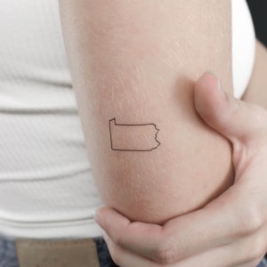 Pennsylvania Karte Umriss temporäres Tattoo (3er Set)