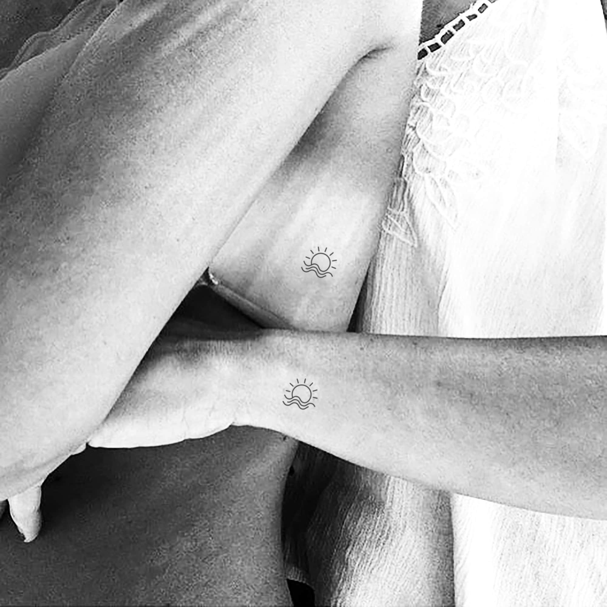 Tatouage Coucher De Soleil Minimaliste Tatouage temporaire Sea Sunset Ensemble de 3 - Etsy France