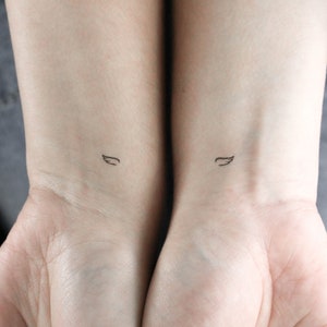 Bijpassende kleine vleugelpaar tijdelijke tatoeages (set van 3+3)