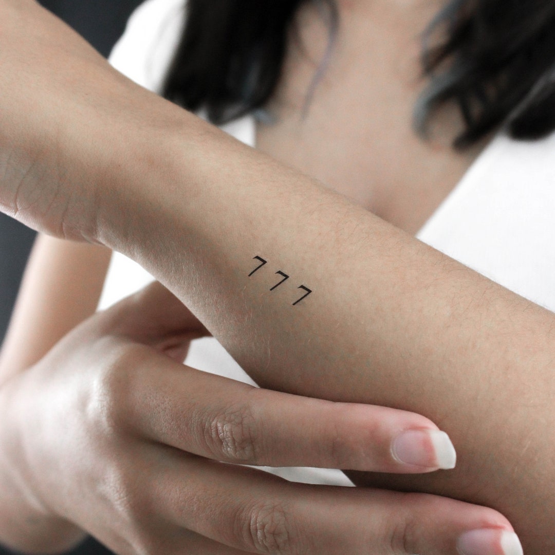 777 Angel Number Temporary Tattoo (set of 3) - Etsy UK