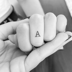 A Uppercase Typewriter Letter Temporary Tattoo (Set of 3)