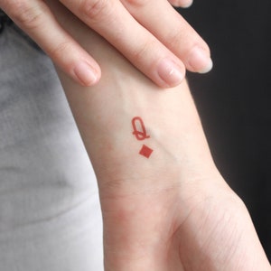 Tatuaje Temporal Reina De Diamantes (Conjunto de 3)