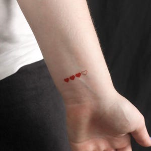 Loading Hearts Temporary Tattoo (Set of 3)