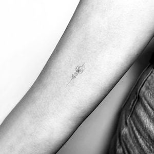 Little Lotus Unalome Temporary Tattoo (Set of 3)