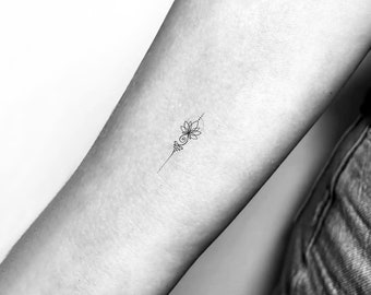 Little Lotus Unalome Temporary Tattoo (Set of 3)