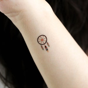 Tatuaggio temporaneo colorato Dreamcatcher (set di 3)
