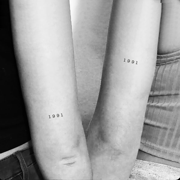 1991 Birth Year Temporary Tattoo (Set of 3)