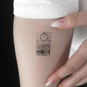 Tatuaggio temporaneo Little The Moon Tarot Card (set da 3)