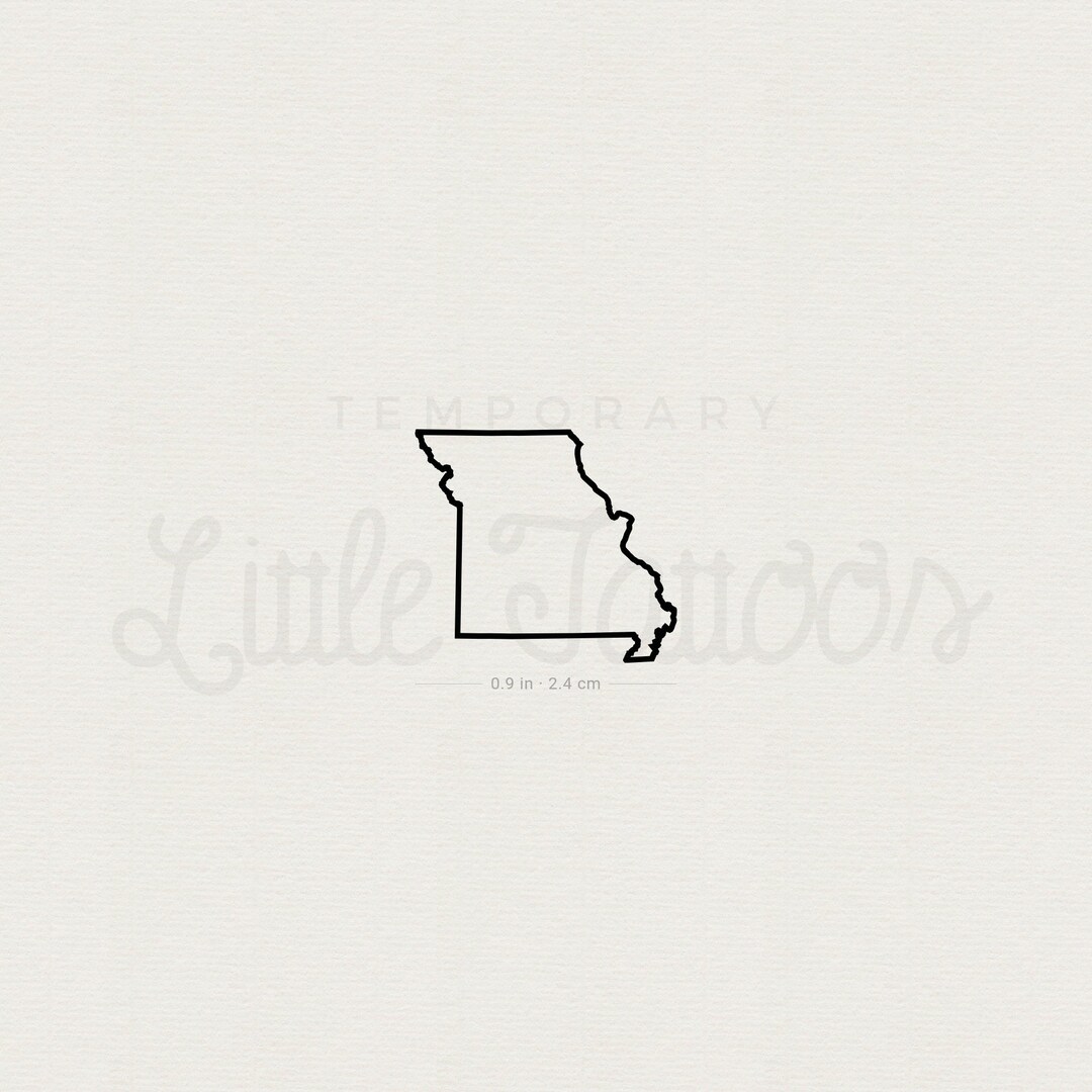 Missouri Map Outline Temporary Tattoo set of 3 Etsy