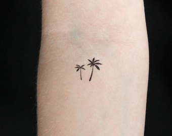 Tatuaje temporal de palmeras (juego de 3)
