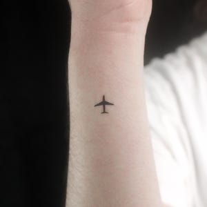 Winziges Flugzeug Temporäres Tattoo (3er Set)